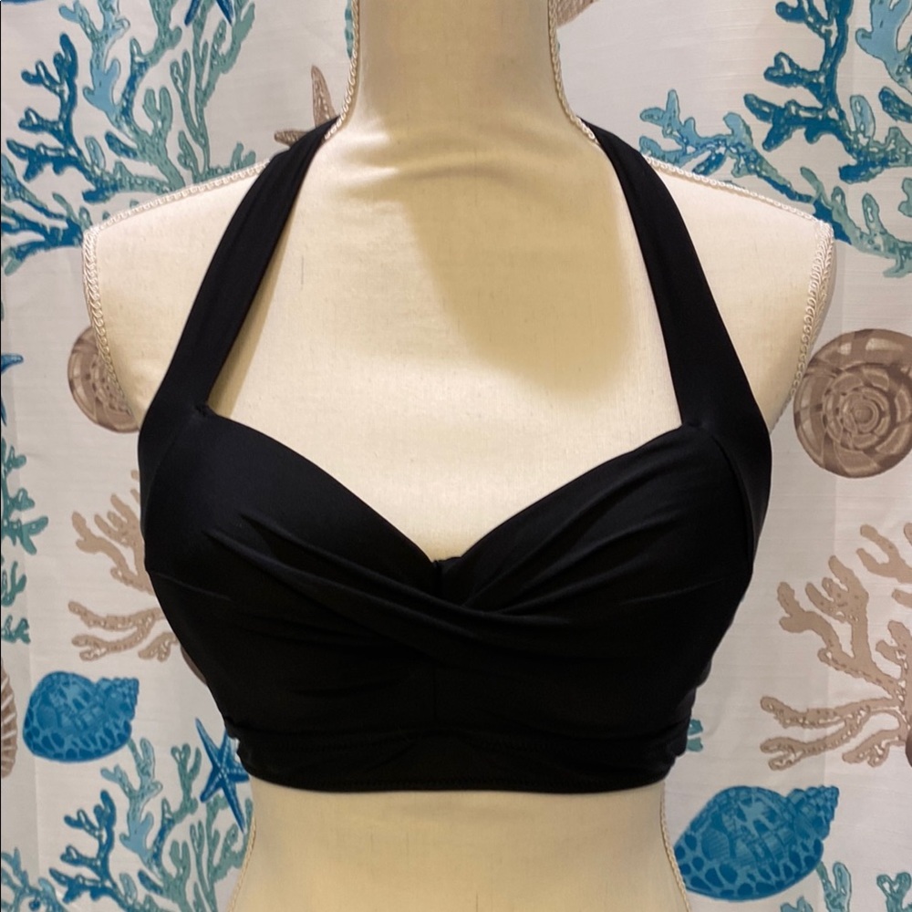 Swim Black Halter Bikini Top